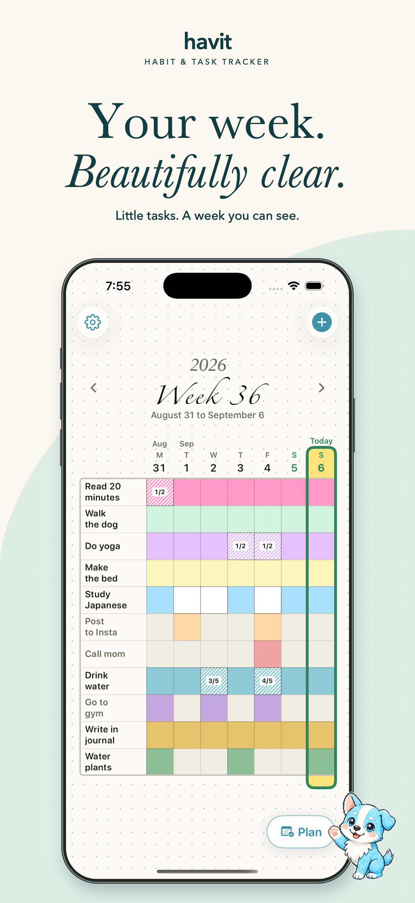 Havit’s colorful weekly task journal on iPhone